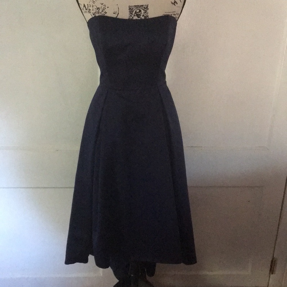 Navy high low cocktail dress